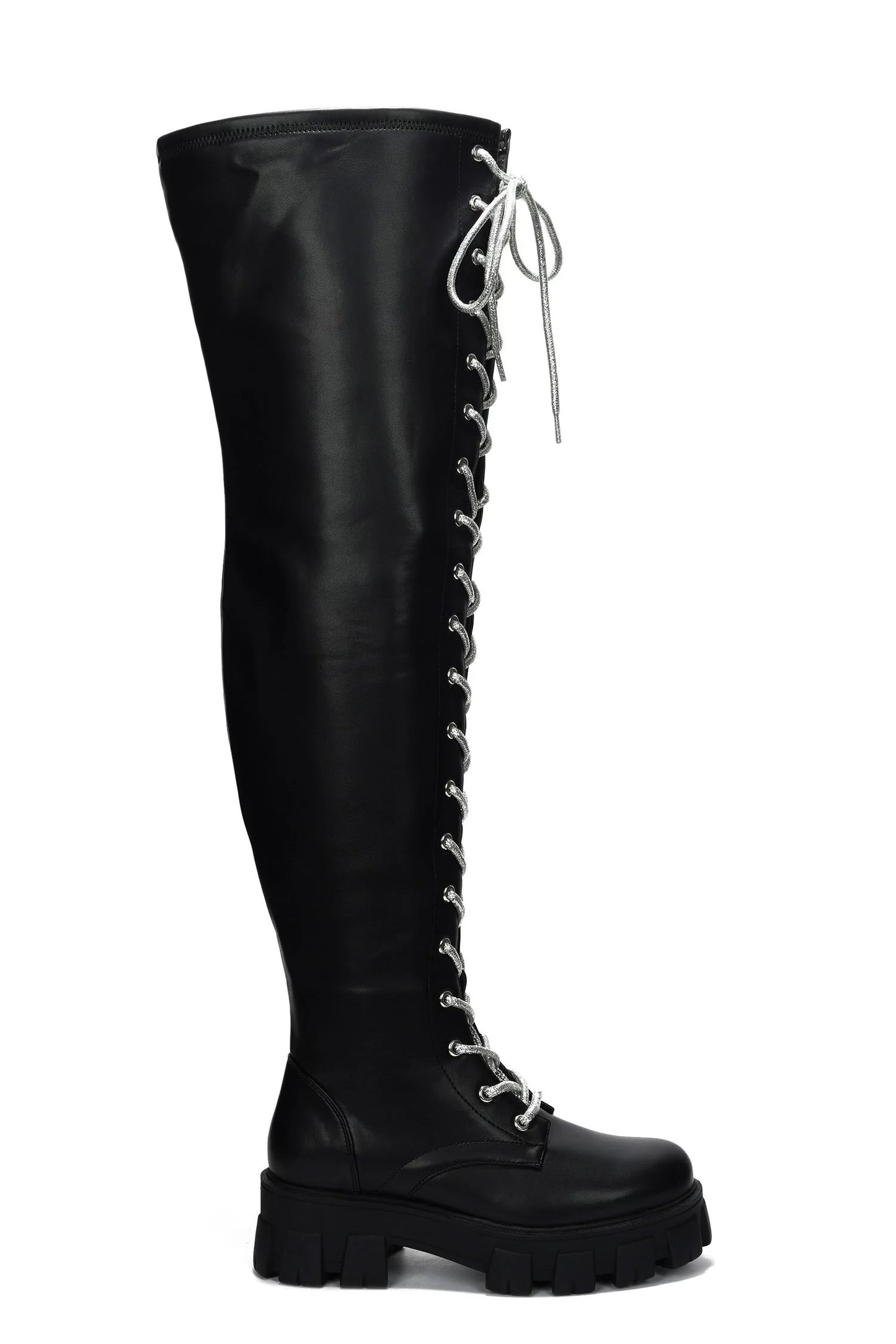 “Boxi” Lace-Up Thigh High Combat Boots