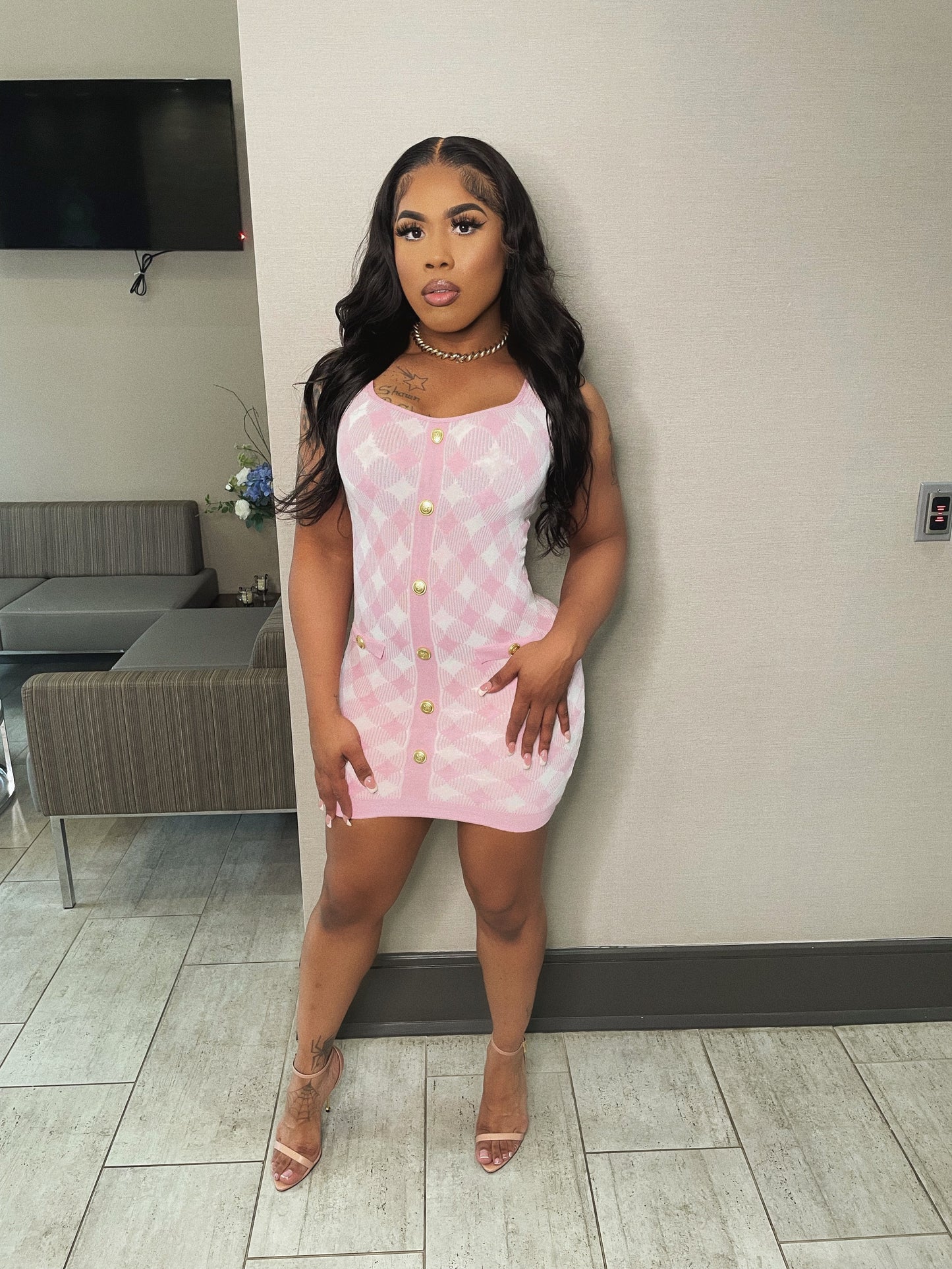 “Barbie Signature” Checker Dress