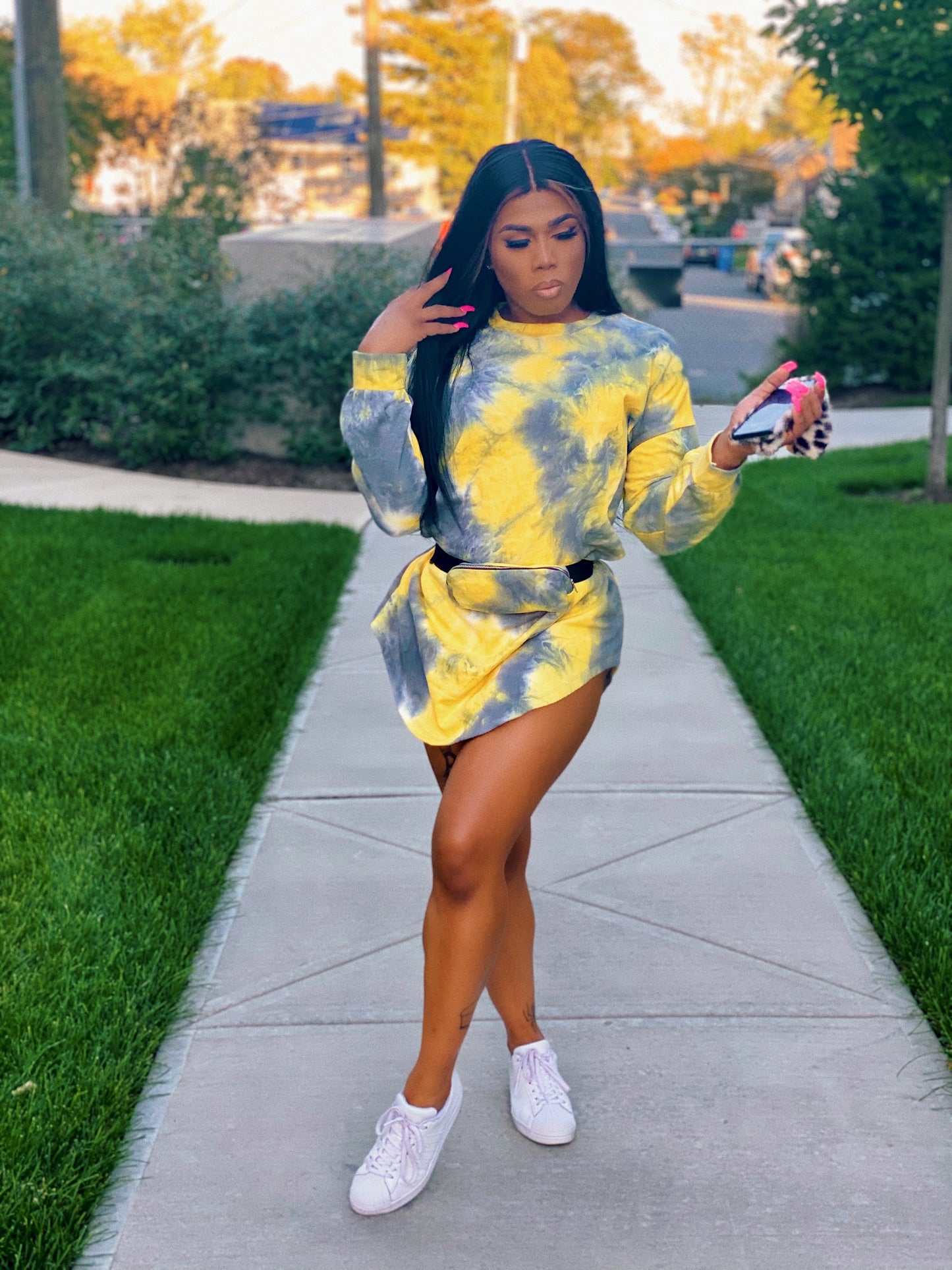 “Swagg” shirt dress with fanny pack - Stilletoes Plus KV