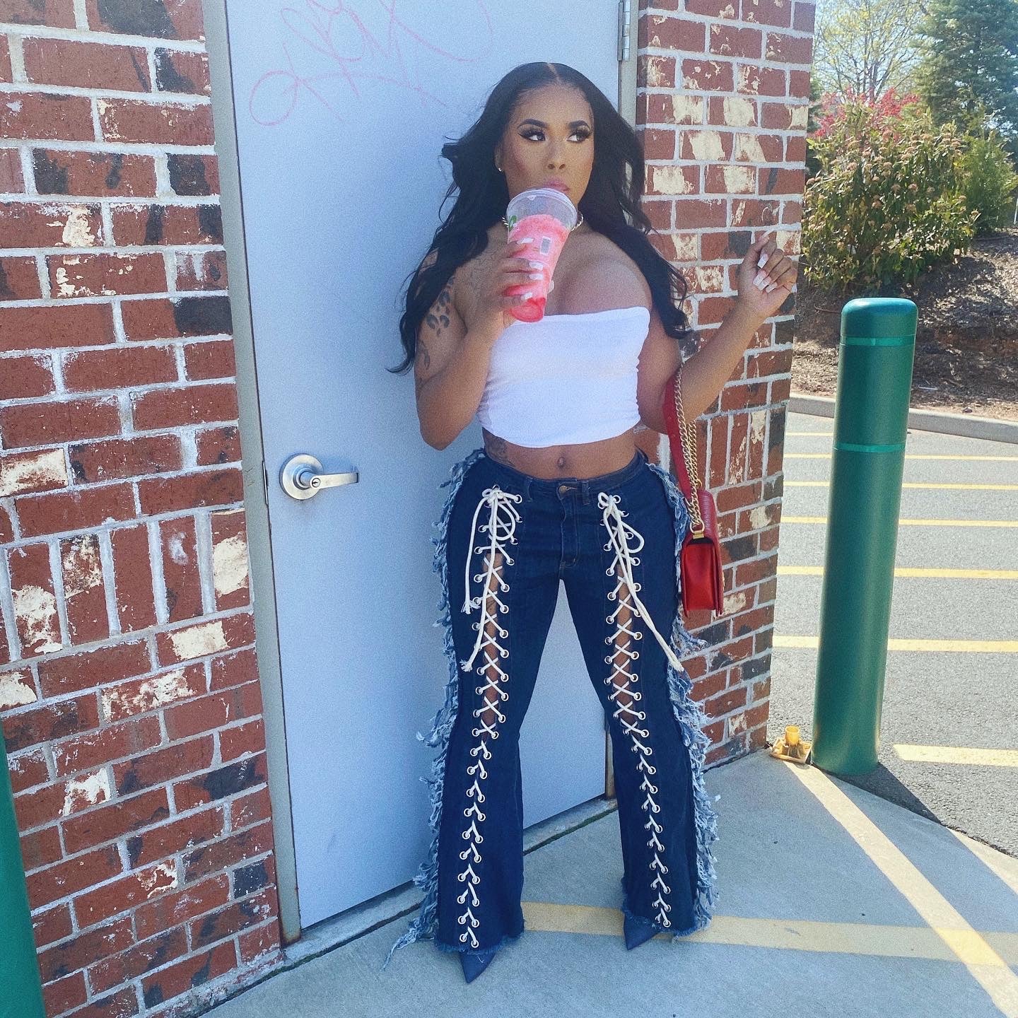 “Monster” Lace Up Fridge Jeans