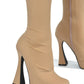 “Cover” Nude thigh high boots