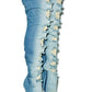 "KK Denim" Thigh High  Denim Boots - Stilletoes Plus KV