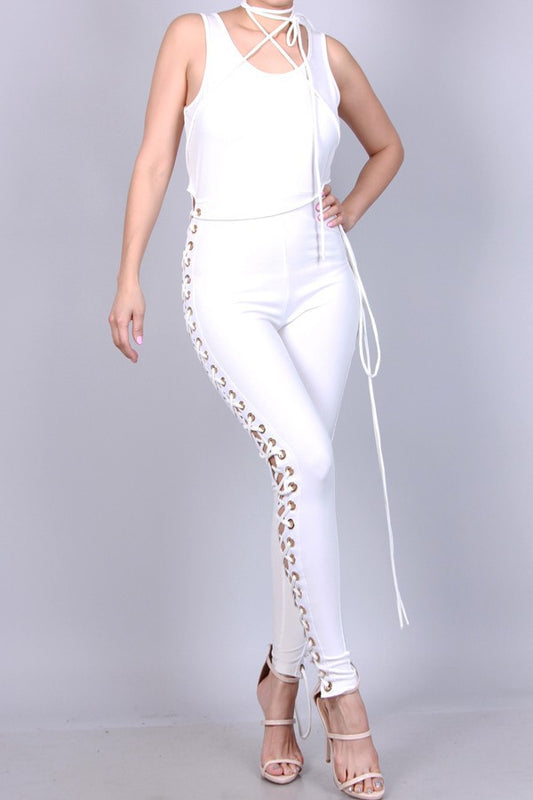 White Party Jumpsuit - Stilletoes Plus KV