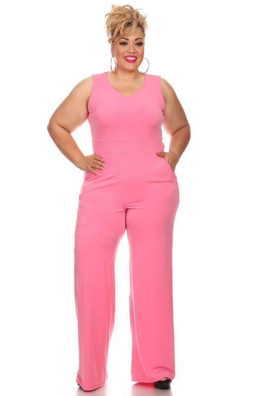 Pink Jumpsuit - Stilletoes Plus KV