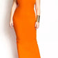 Orange Full Figure Bodycon - Stilletoes Plus KV