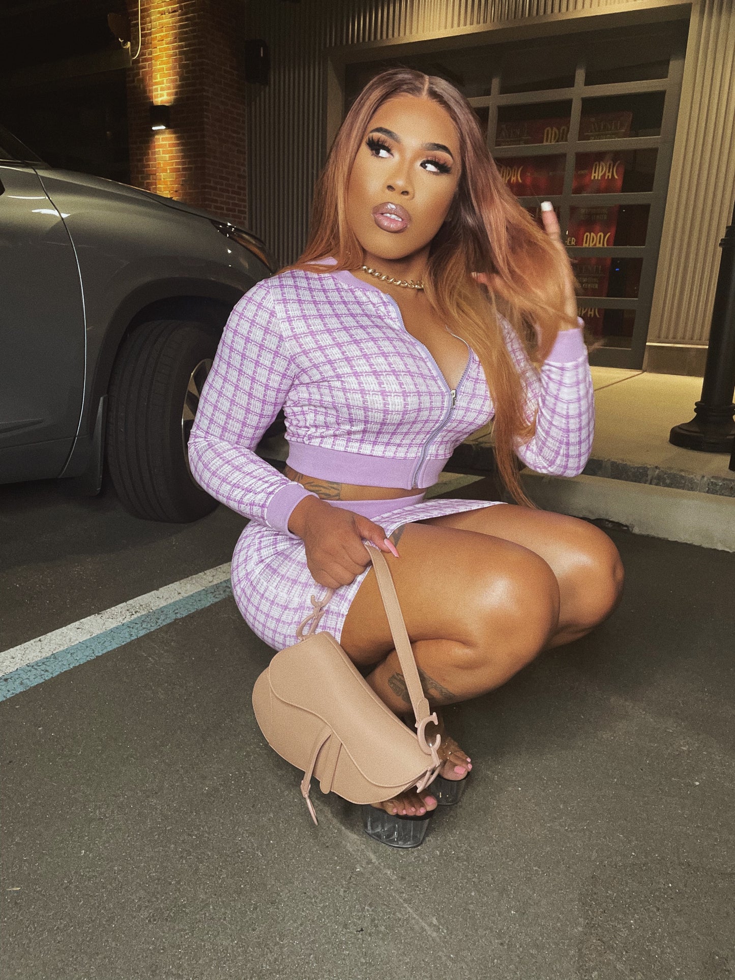 “Daphne ” plaid skirt  set