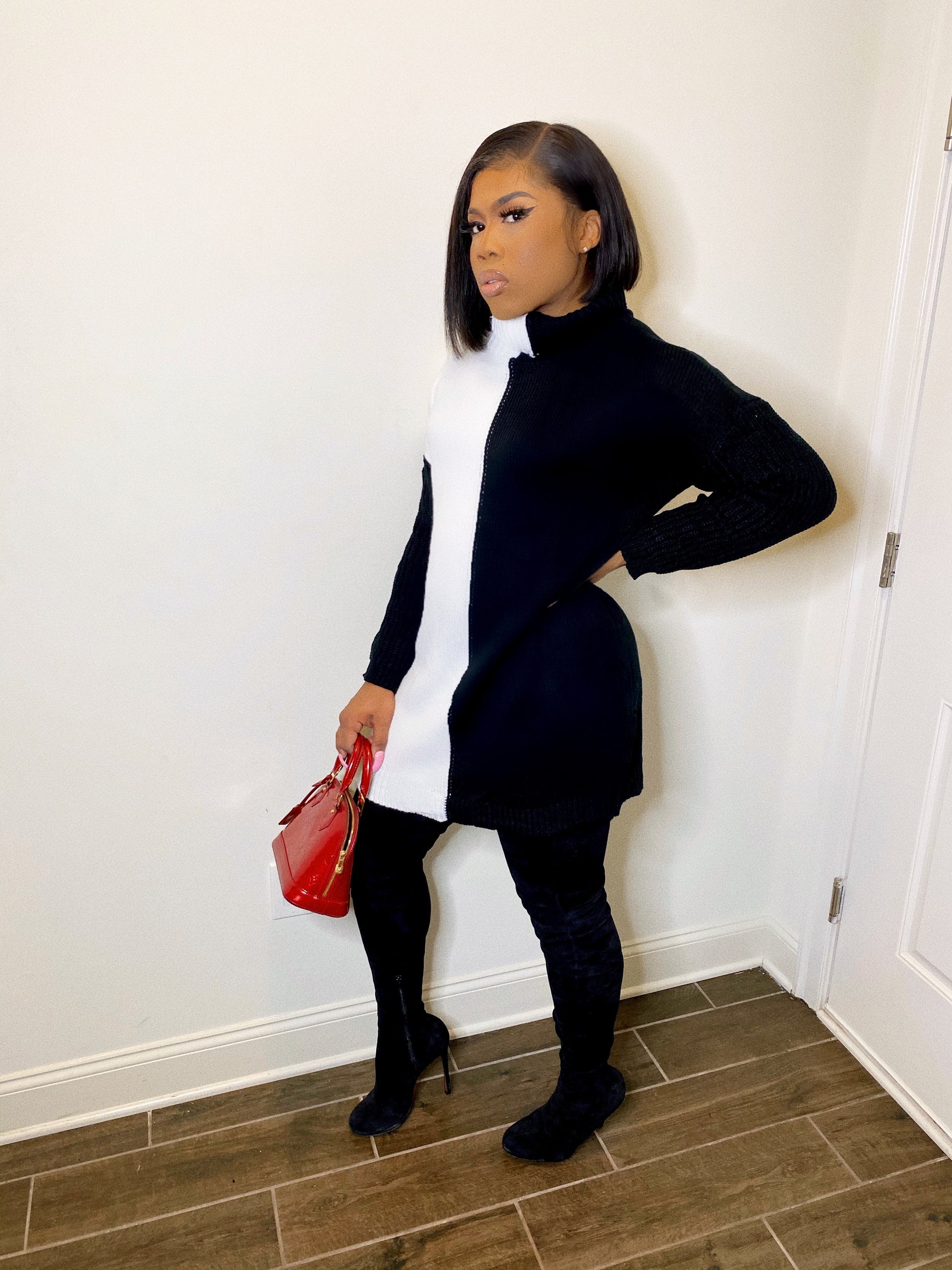 “Bliss”  rib sweater dress - Stilletoes Plus KV