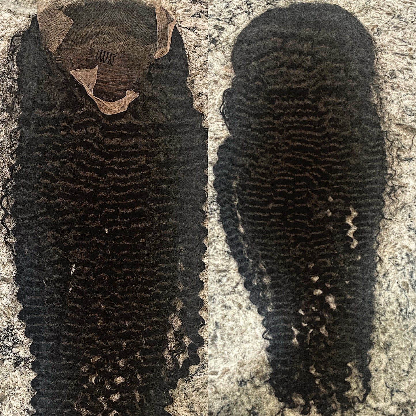 30” Natural color deep wave frontal wig