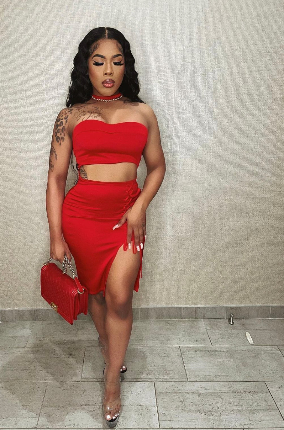 "No Time" Cutout Tube Dress