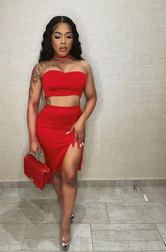 "No Time" Cutout Tube Dress