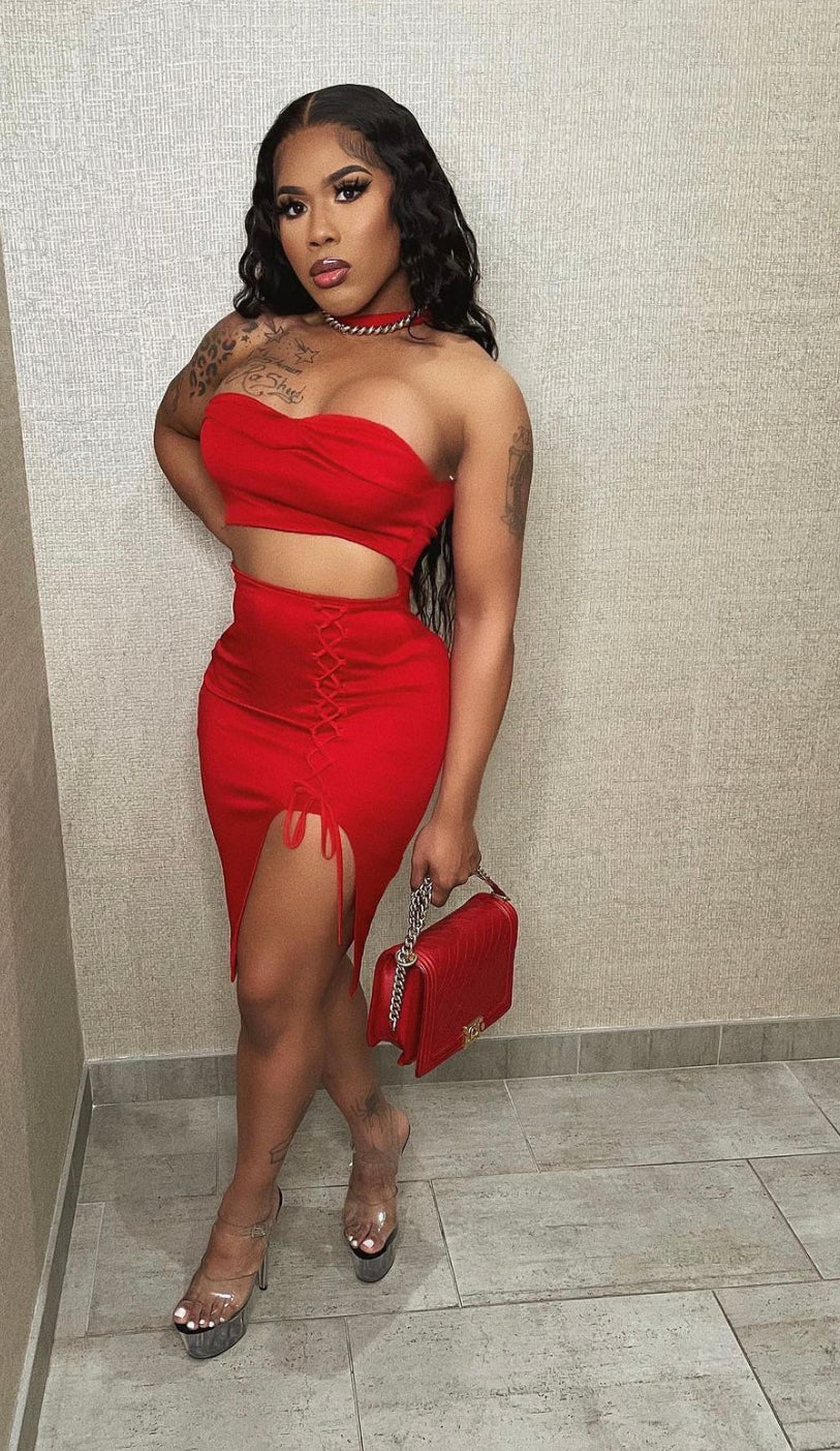 "No Time" Cutout Tube Dress