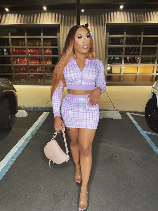“Daphne ” plaid skirt  set