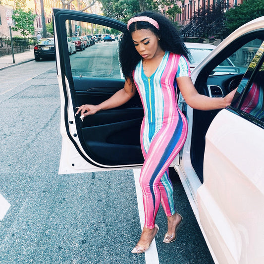 “Cotton Candy”  Colorful Jumpsuit - Stilletoes Plus KV